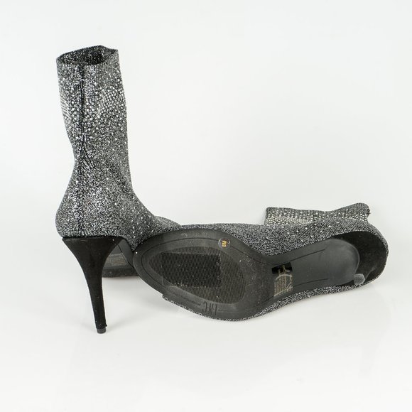 NIB INC Rhinestone Open Toe Ankle Boots -8 - Picture 6 of 11